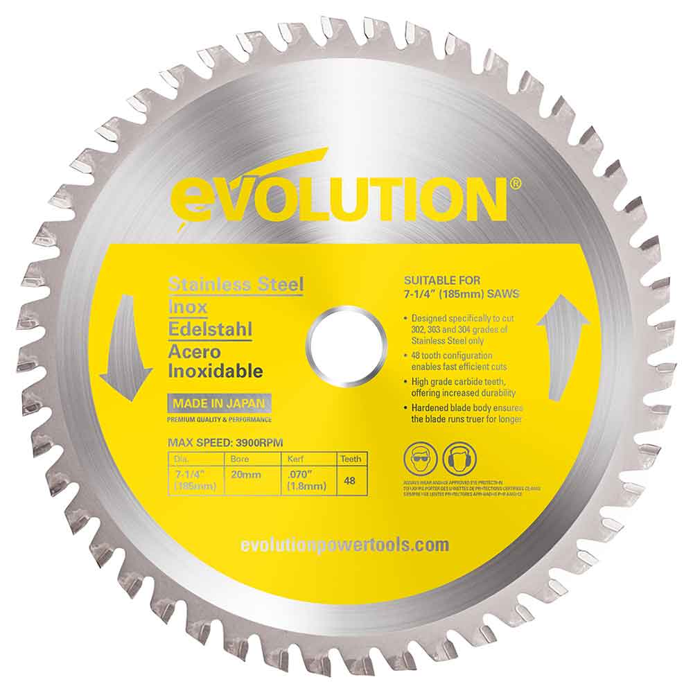 Tarcza TCT do cięcia stali INOX Evolution 185 mm 48T