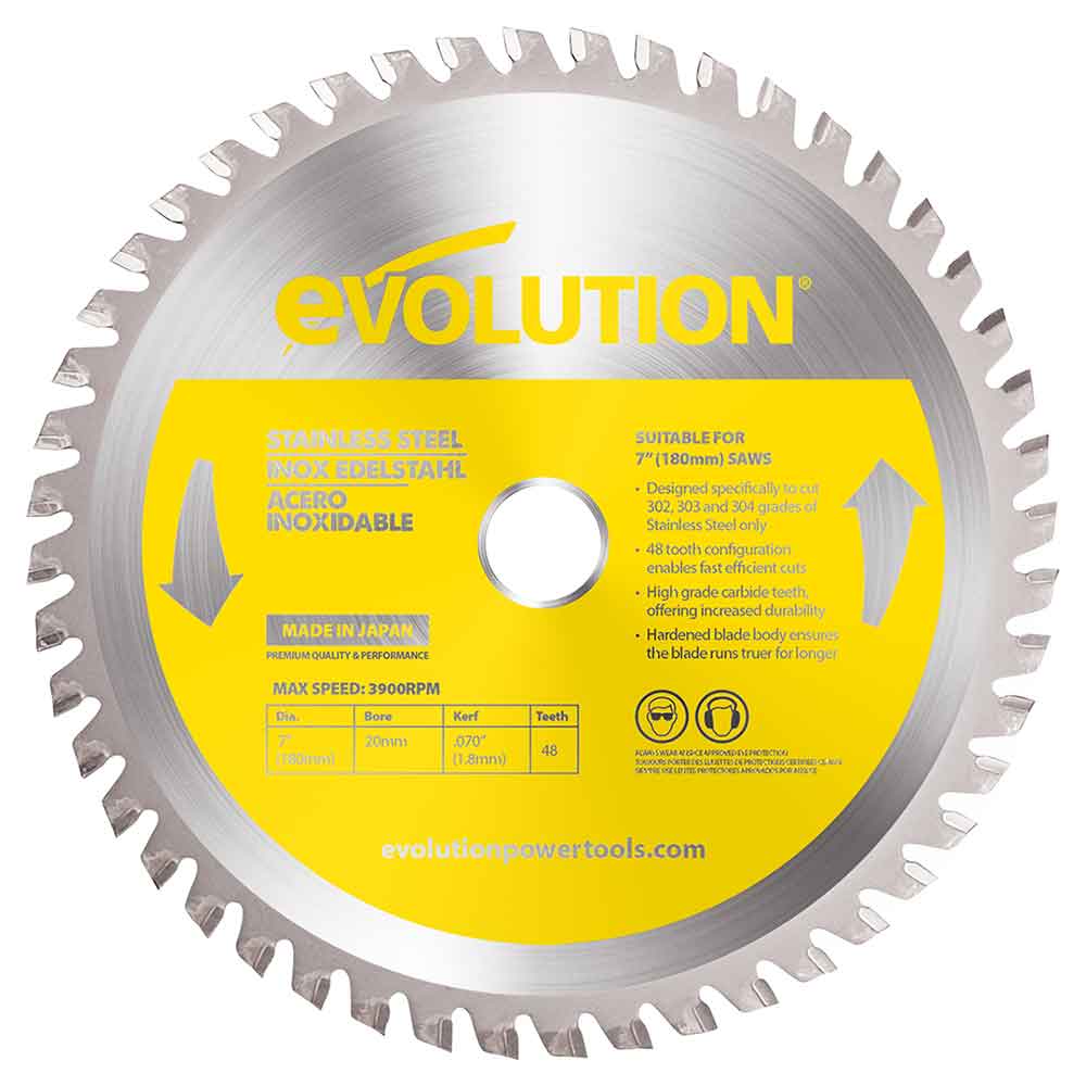 Tarcza TCT do cięcia stali INOX Evolution 180 mm 48T