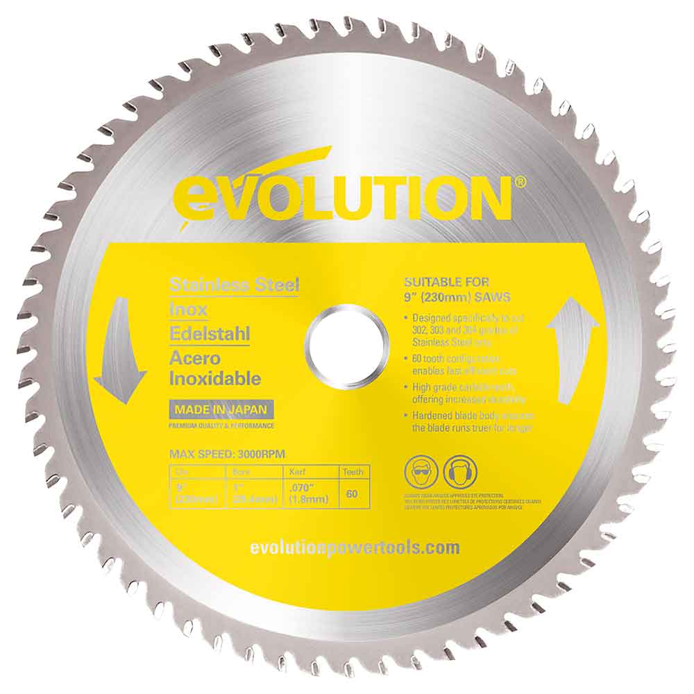 Tarcza TCT do cięcia stali INOX Evolution 230 mm 60T