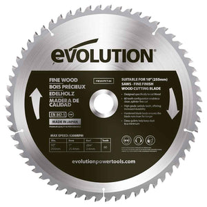 Tarcza TCT do cięcia cienkiego drewna Evolution 255 mm 60T