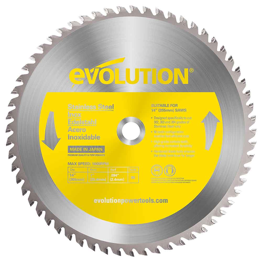 Tarcza TCT do cięcia stali INOX Evolution 355 mm 90T