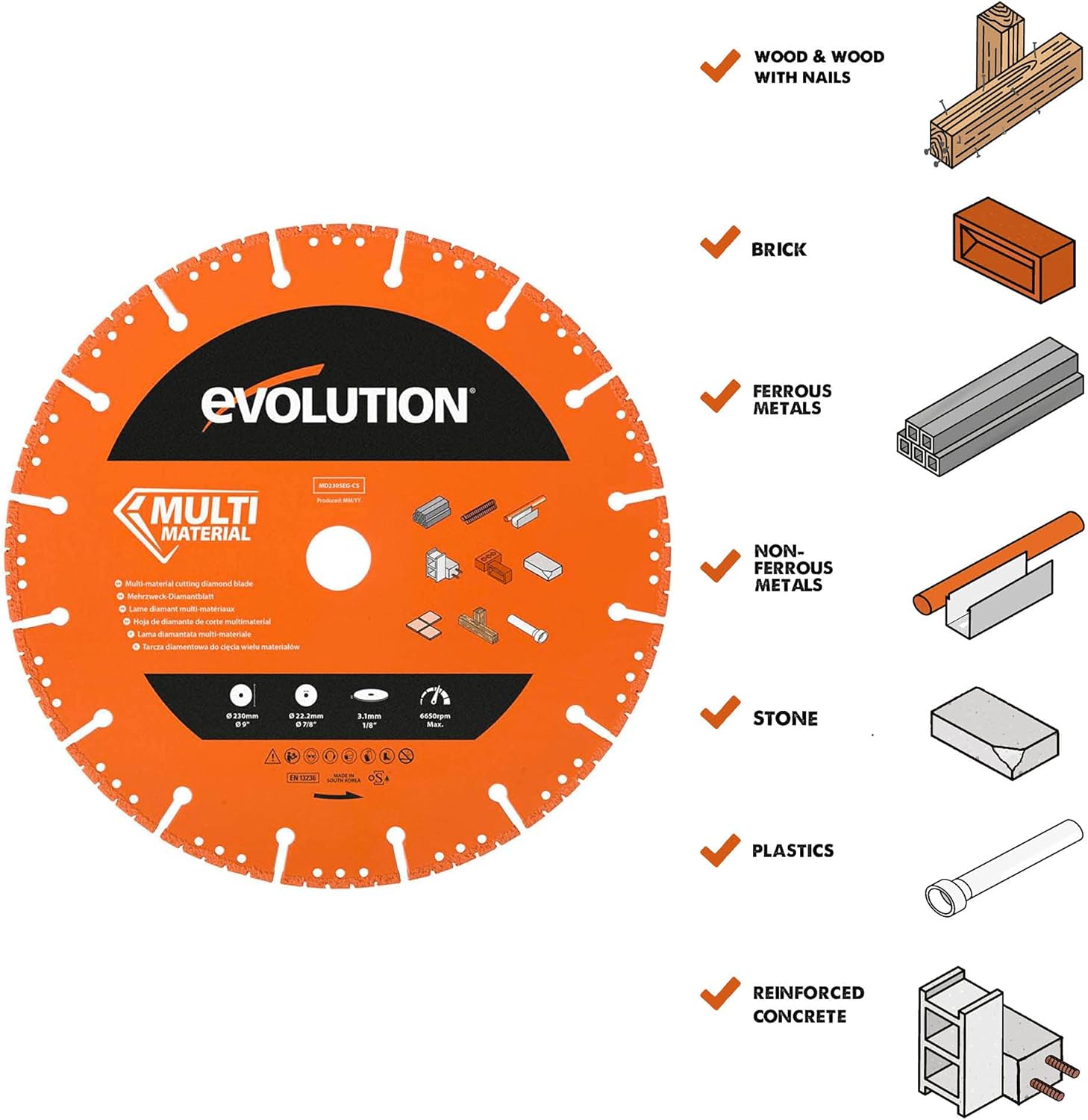 Tarcza diamentowa Evolution 300 mm do cięcia wielu materiałów