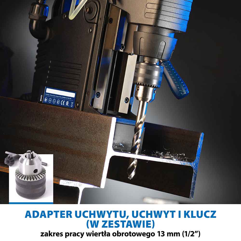 Pakiet wiertarka magnetyczna 42mm Evolution EVOMAG42 + Zestaw 6 rdzeni 12 mm 14 mm 16 mm 18 mm 20 mm 22 mm, długość 25 mm