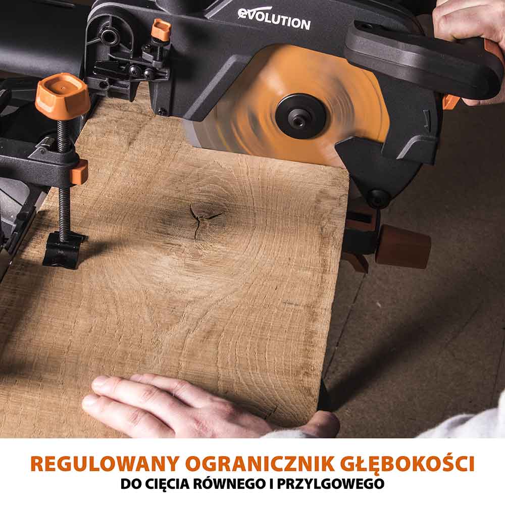 Piła ukośnica Evolution R255SMS+ 255 mm z wielomateriałową tarczą TCT