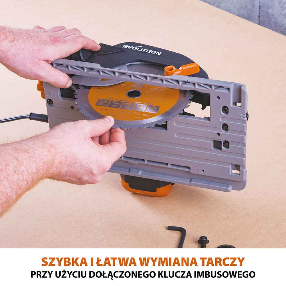 Piła tarczowa Evolution R185CCSX 185mm + Szyna prowadząca ST1400-G2 1,4m (700mm x 2)