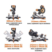 Piła ukośnica Evolution R255SMS-DB+ 255 mm z wielomateriałową tarczą TCT