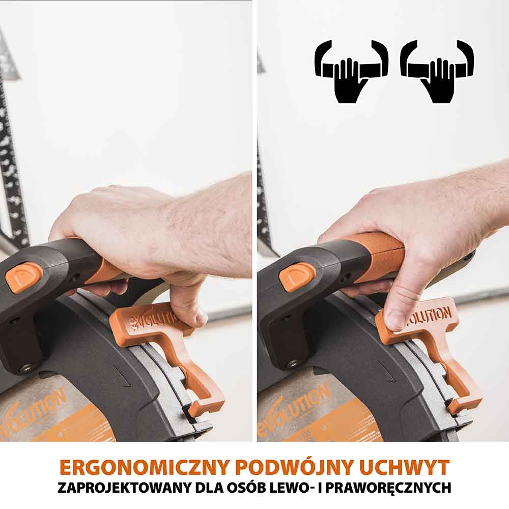 Piła ukośnica Evolution R255SMS-DB+ 255 mm z wielomateriałową tarczą TCT