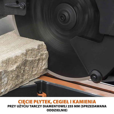 Piła ukośnica Evolution R255SMS-DB+ 255 mm z wielomateriałową tarczą TCT