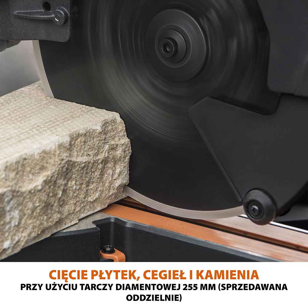 Piła ukośnica Evolution R255SMS-DB+ 255 mm z wielomateriałową tarczą TCT