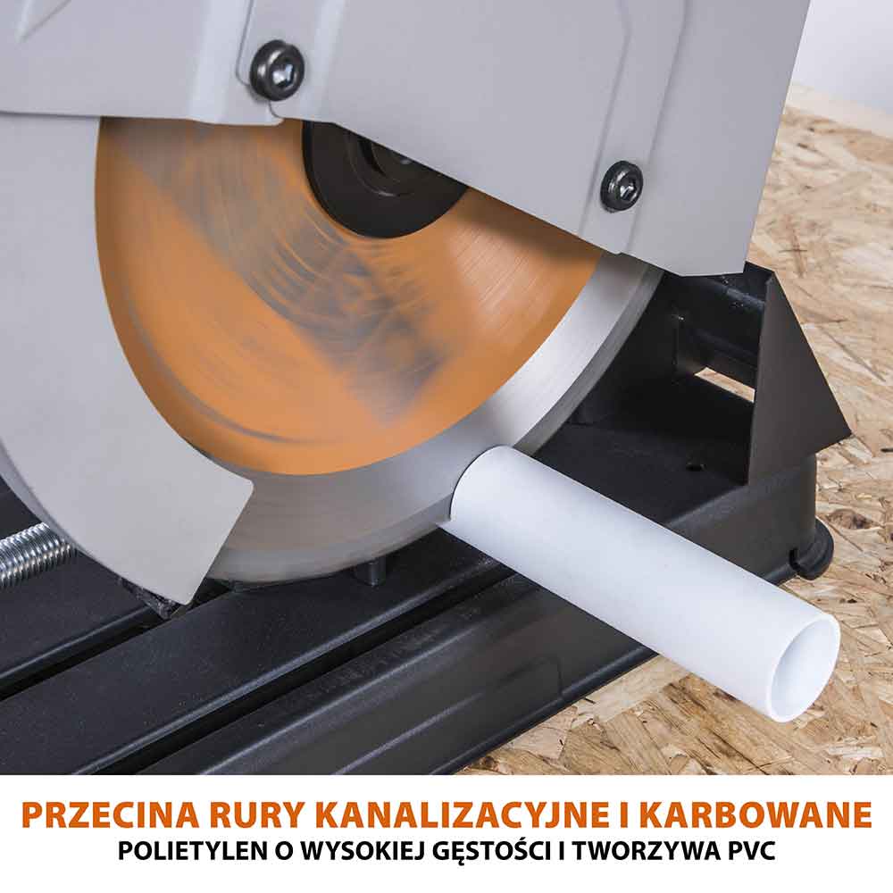 Przecinarka do metalu Evolution R355CPS 355 mm z tarczą wielomateriałową + stojak