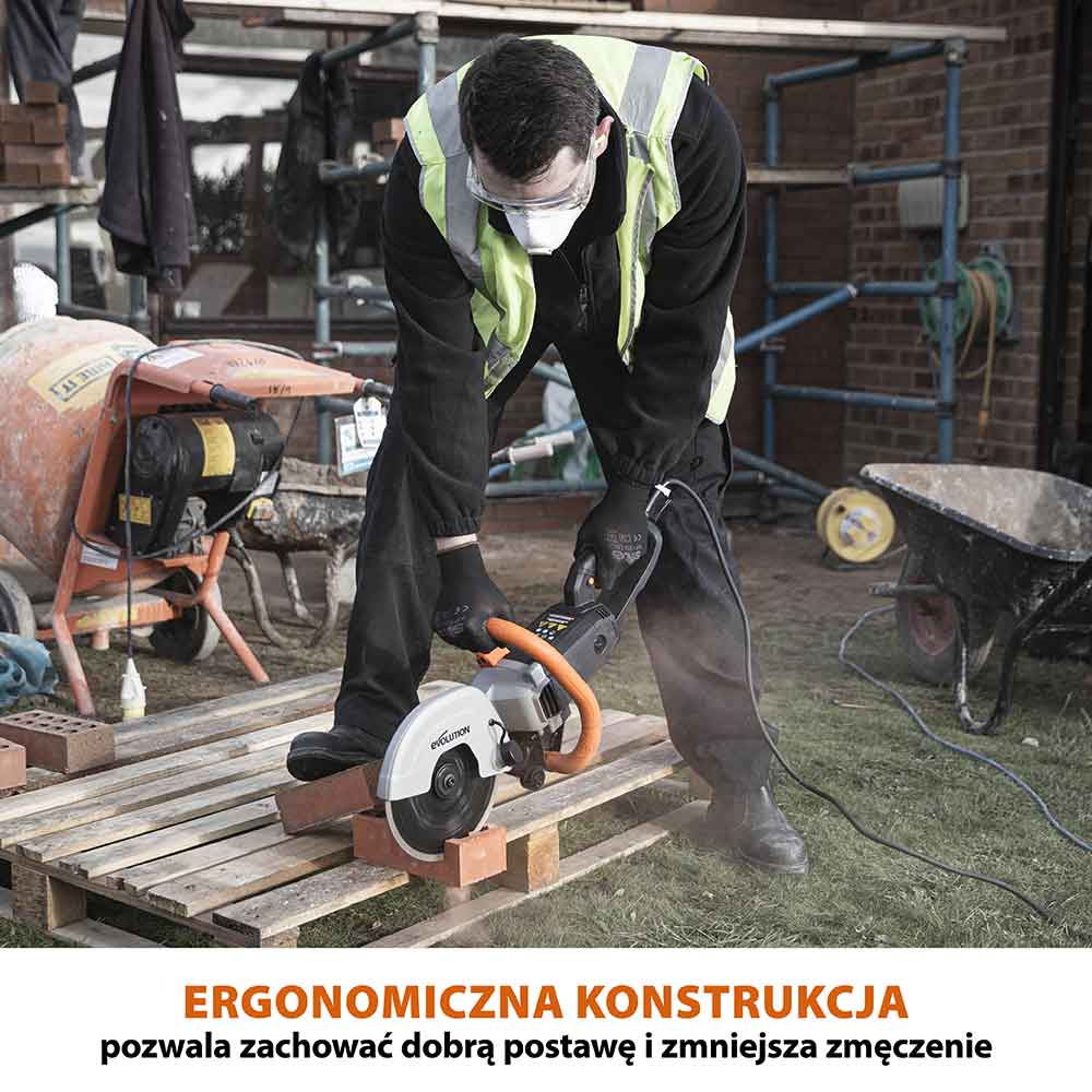 Elektryczna przecinarka tarczowa do betonu Evolution R230DCT 230 mm z tarczą diamentową