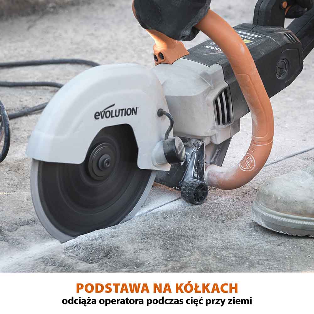 Elektryczna przecinarka tarczowa do betonu Evolution R230DCT 230 mm z tarczą diamentową