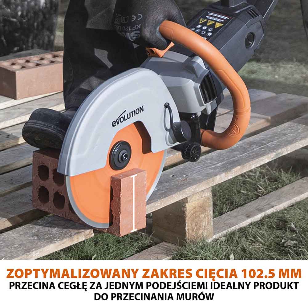 Elektryczna przecinarka tarczowa do betonu Evolution R255DCT 255 mm z tarczą diamentową