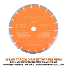 Elektryczna przecinarka tarczowa do betonu Evolution R255DCT 255 mm z tarczą diamentową