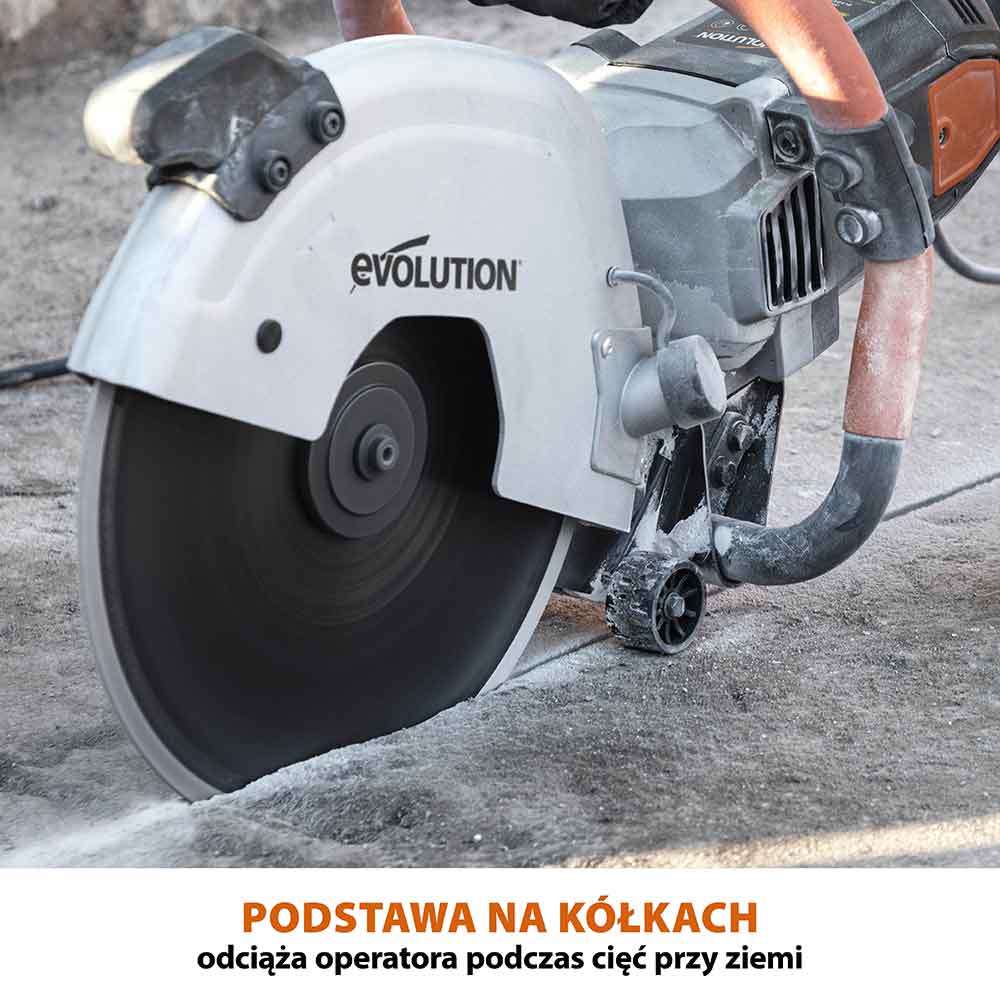 Elektryczna przecinarka tarczowa do betonu Evolution R300DCT 300 mm z tarczą diamentową