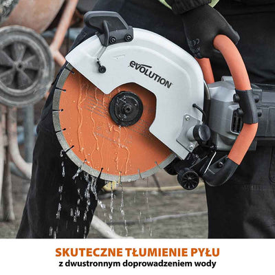 Elektryczna przecinarka tarczowa do betonu Evolution R300DCT+ 300 mm z tarczą diamentową