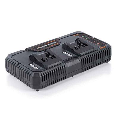 Bezprzewodowa szybka ładowarka z dwiema stacjami dokującymi firmy Evolution z akumulatorem litowo-jonowym 18 V EXT