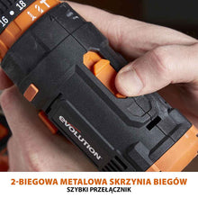 Pakiet Bezprzewodowa wiertarko-wkrętarka R13CMB-Li firmy Evolution z akumulatorem litowo-jonowym 18 V EXT + torba