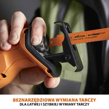 Bezprzewodowa piła szablasta Evolution z akumulatorem litowo-jonowym 18 V EXT Li-Ion R150RCP-Li z tarczą do cięcia różnych materiałów