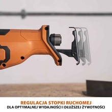 Bezprzewodowa piła szablasta Evolution z akumulatorem litowo-jonowym 18 V EXT Li-Ion R150RCP-Li z tarczą do cięcia różnych materiałów