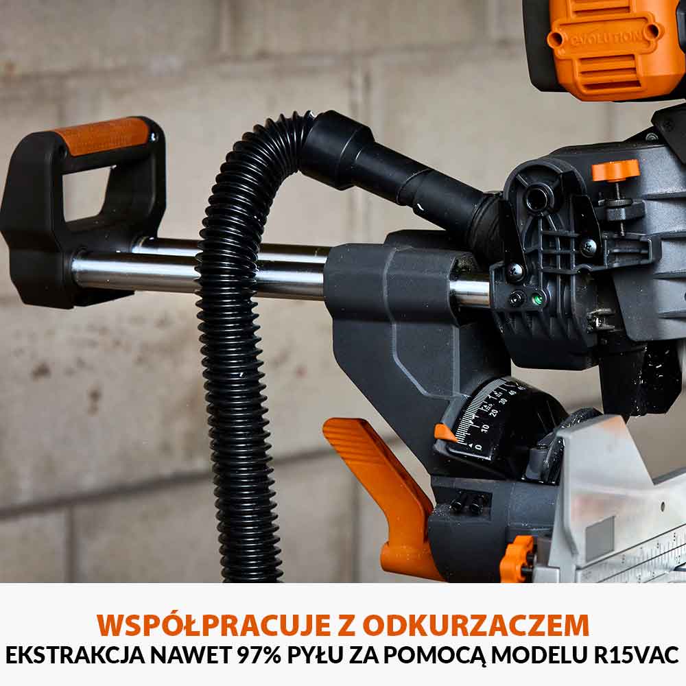 Akumulatorowa piła ukośnica R255SMS-DB-Li 18V EXT Li-Ion 255 mm z wielomateriałową tarczą TCT