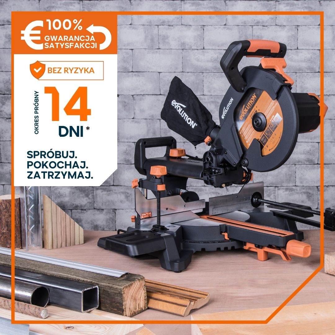 Piła ukośnica Evolution R210SMS+ 210 mm z wielomateriałową tarczą TCT