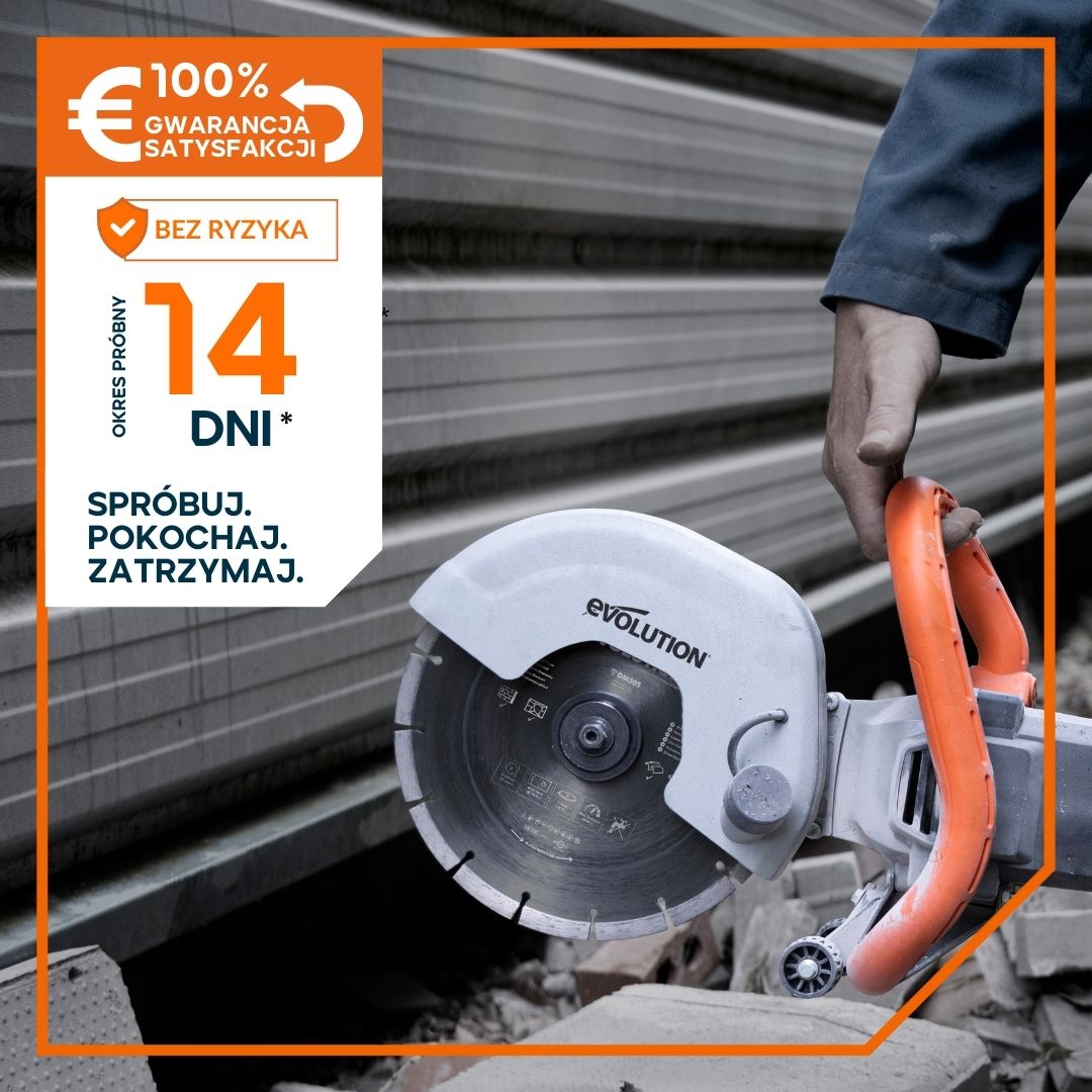 Elektryczna przecinarka tarczowa do betonu Evolution R230DCT 230 mm z tarczą diamentową