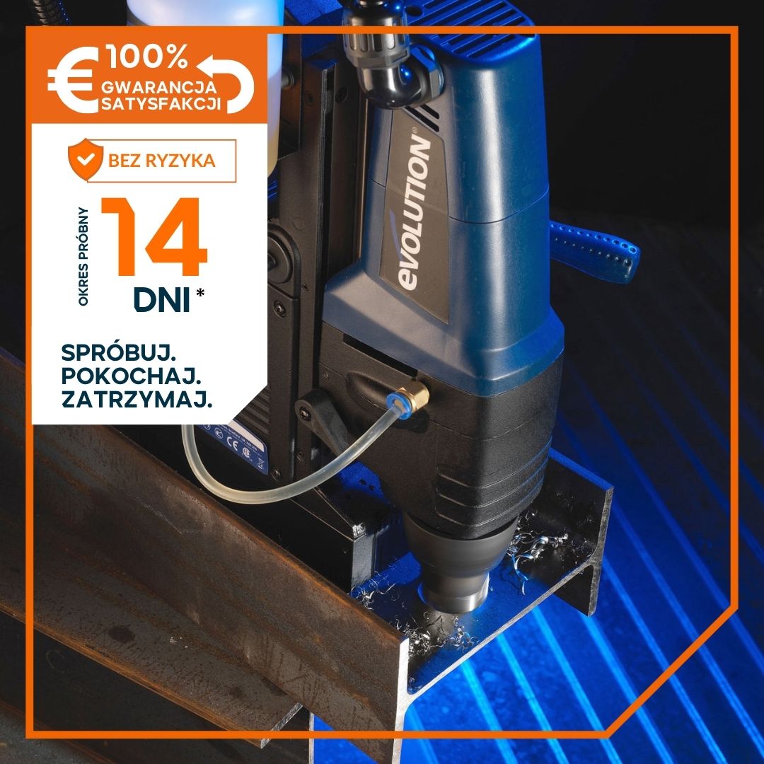 Pakiet wiertarka magnetyczna 42mm Evolution EVOMAG42 + Zestaw 6 rdzeni 12 mm 14 mm 16 mm 18 mm 20 mm 22 mm, długość 25 mm