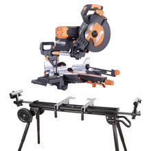 Piła ukośnica Evolution R255SMS-DB+ 255 mm z wielomateriałową tarczą TCT + stojak XL