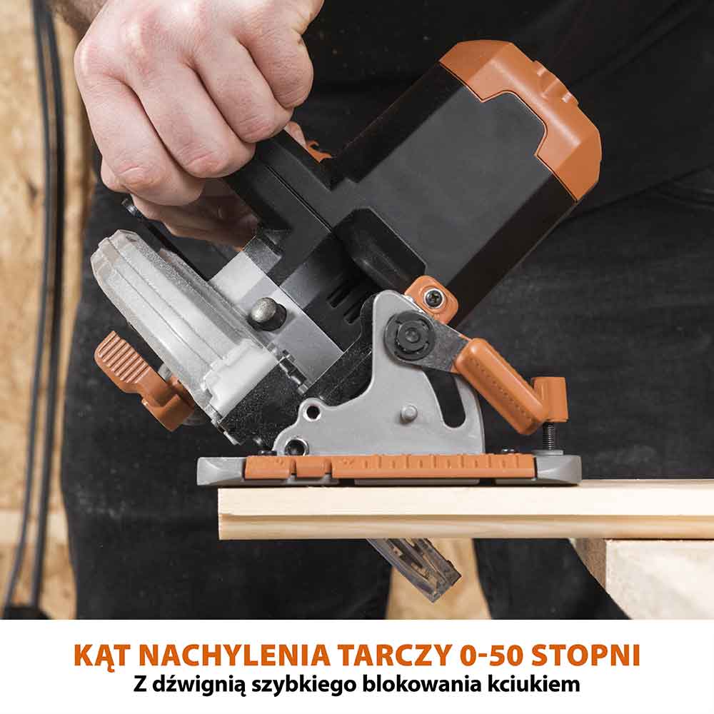 Bezprzewodowa piła tarczowa Evolution 18 V EXT Li-Ion R165CCS-Li z tarczą do cięcia różnych materiałów