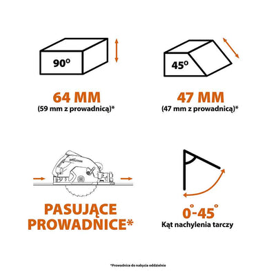 Piła tarczowa Evolution R185CCSX+ 185 mm z wielomateriałową tarczą TCT