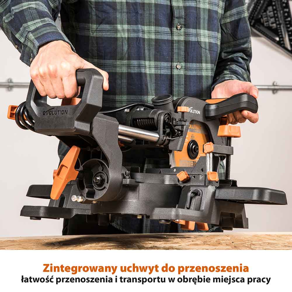 Piła ukośnica Evolution R185SMS+ 185 mm z wielomateriałową tarczą TCT