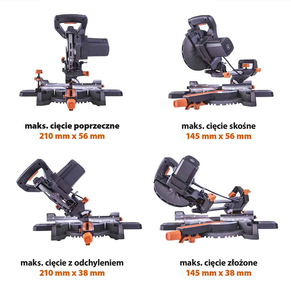 Piła ukośnica Evolution R185SMS+ 185 mm z wielomateriałową tarczą TCT