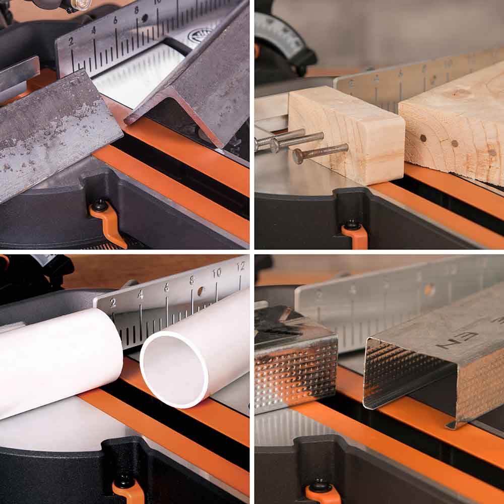 Piła ukośnica Evolution R185SMS+ 185 mm z wielomateriałową tarczą TCT