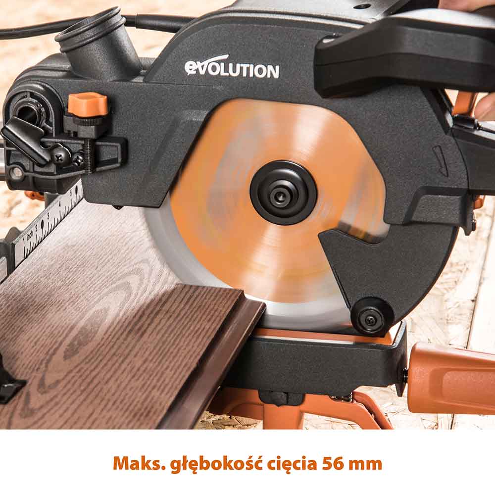 Piła ukośnica Evolution R185SMS+ 185 mm z wielomateriałową tarczą TCT