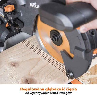 Piła ukośnica Evolution R210SMS+ 210 mm z wielomateriałową tarczą TCT