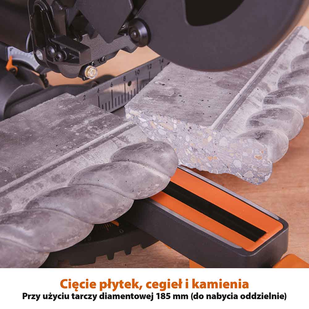 Piła ukośnica Evolution R210SMS+ 210 mm z wielomateriałową tarczą TCT