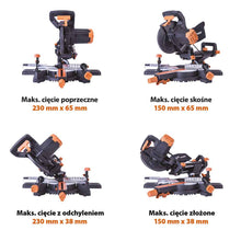 Piła ukośnica Evolution R210SMS+ 210 mm z wielomateriałową tarczą TCT