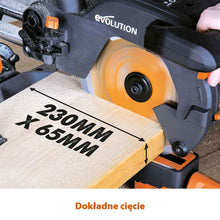Piła ukośnica Evolution R210SMS+ 210 mm z wielomateriałową tarczą TCT