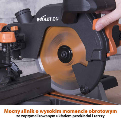 Piła ukośnica Evolution R210SMS+ 210 mm z wielomateriałową tarczą TCT