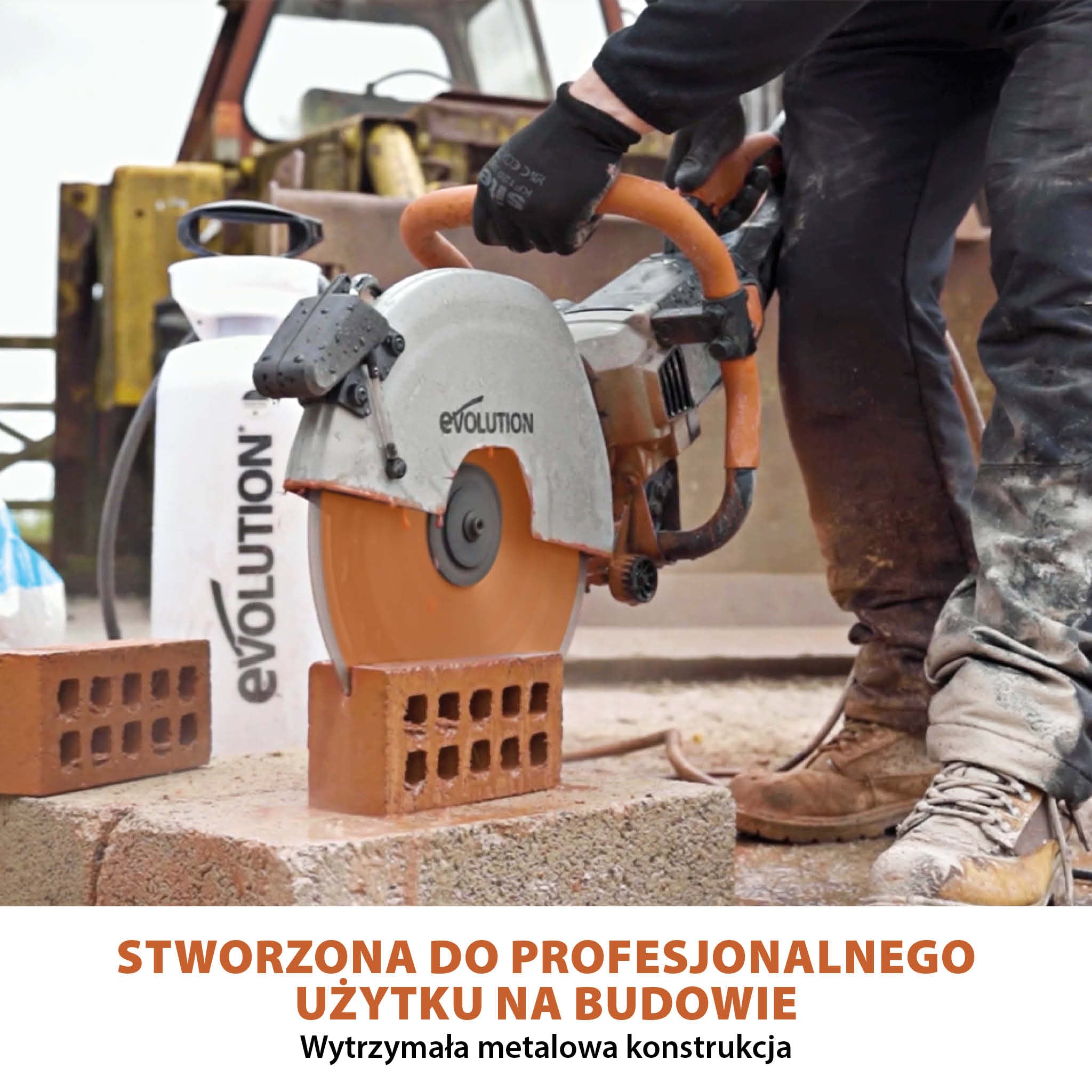 Elektryczna przecinarka tarczowa do betonu Evolution R350DCT 350 mm z ręczną pompą wody