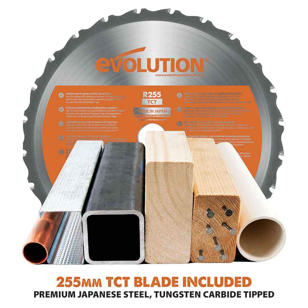 Piła Stołowa Evolution R255MTS 255 mm z tarczą do cięcia wielu materiałów, 1500W
