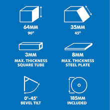 Piła tarczowa Evolution S185CCSL 185 mm z tarczą do cięcia metalu