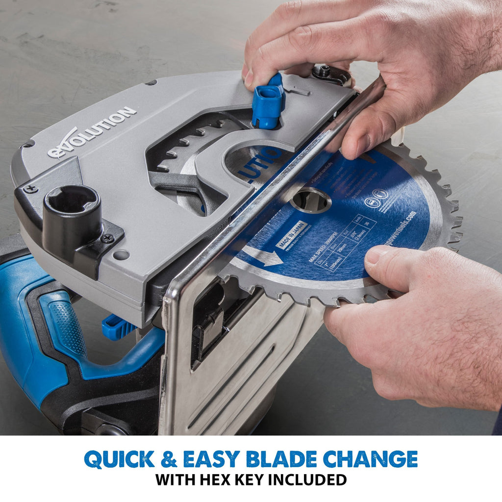 Piła tarczowa Evolution S185CCSL 185 mm z tarczą do cięcia metalu