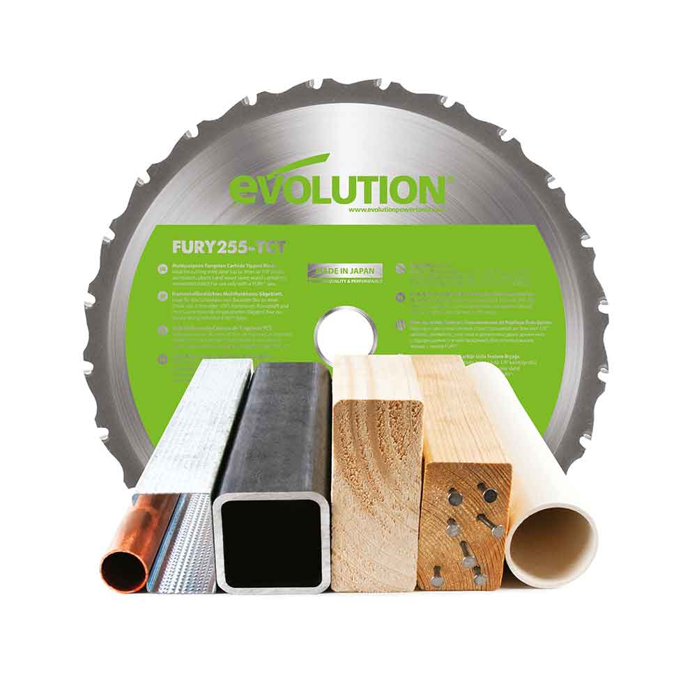 Piła ukośnica Evolution F255SMS 255 mm z wielomateriałową tarczą TCT