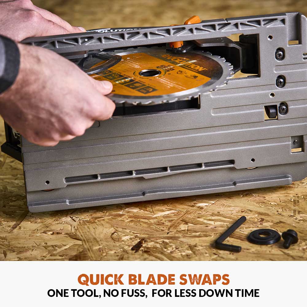 Akumulatorowa piła tarczowa Evolution R185CCS-Li 185 mm 18V Li-Ion EXT z wielomateriałową tarczą TCT